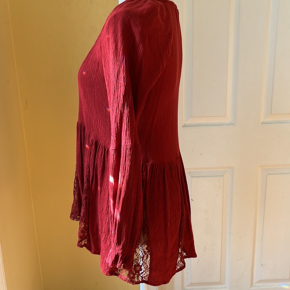 American Eagle Bohemian Style Top, Rust, Size S. - image 3